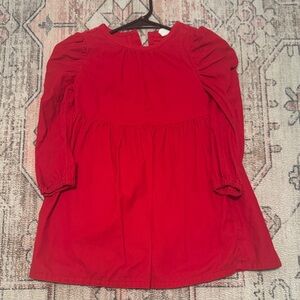 GAP Corduroy Red Long Sleeve Dress